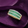 Ross-Simons 1.50 ct. t.w. Emerald and .73 ct. t.w. Diamond Multi-Row Dome Ring in 14kt Yellow Gold - 4 of 4