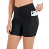 FIONECA Womens Tummy Control Swim Shorts Cross Waist Bathing Suit Bottoms Pocket Swimming Shorts with Liner Swimsuit - 3 of 4