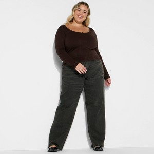 Women's Mid-Rise Straight Curvy Jeans - Wild Fable™ - 1 of 3