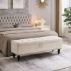 59" Storage Ottoman Bench, Upholstered End of Bed Storage Bench, Entryway Bench Footstool for Bedroom Entryway Living Room - 3 of 4