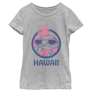 Girl's Lilo & Stitch Pink Sunglasses Stitch T-Shirt - 1 of 4