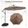 Costway Patio 10FT Hanging Offset Umbrella 32 LED Lights Sand Bag Outdoor Cross Base Beige/Turquoise/Dark Gray/Wine/Coffee/Navy - 3 of 4