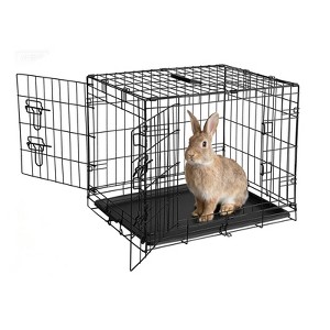24 Inch Rabbit Cage, Portable Rabbit Carriers with Slide Out Tray, Top & Front Door - 1 of 4