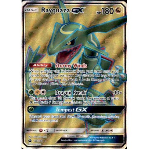 Pokemon Celestial Storm Ultra Rare Full Art Rayquaza Gx 160