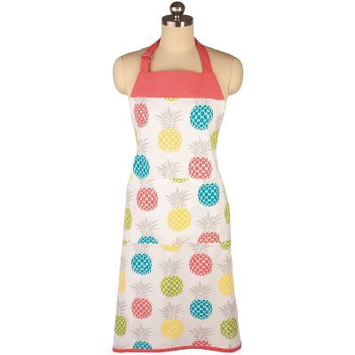 MU Kitchen Adjustable Cotton Designer Apron, 35-Inches, Pineapple Medley