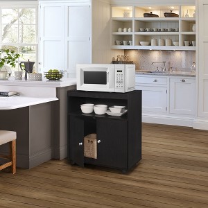 Kings Brand Furniture Vericombe Microwave Kitchen Cart, 2-Door Accent Storage Cabinet - 1 of 4