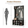 Lirago,70.9-Inch Black Hall Tree with Bench, Shoe Storage & Hooks-Durable Mudroom Entryway Organizer - 3 of 4
