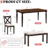 AMERLIFE Farmhouse 6-Piece Dining Table Set, Solid Wood Table, 4 Upholstered Chairs and Bench - 2 of 4