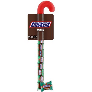 Snickers Minis Chocolate Christmas Candy Cane - 2.14oz - 1 of 4