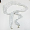 Anna-Kaci Women's Floral Lace Ribbon Belt with Oversized Bow and Pearl Drop Details 59in - 3 of 4