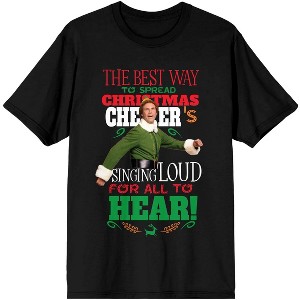 Elf Christmas Cheer Women's Black T-shirt - 1 of 2