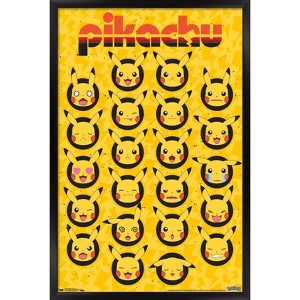 Trends International Pokémon - Pikachu Faces Framed Wall Poster Prints - 1 of 4