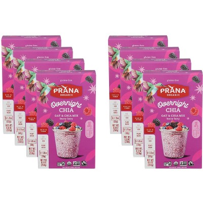 Prana Organic Berry Fairy Overnight Oat & Chia Mix - Case of 8 - 8.8 oz