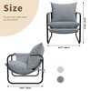 Hausource Upholstered Sling Accent Chair Ergonomic Design Armchair with Side Pockets & Lumbar Support - 2 of 4