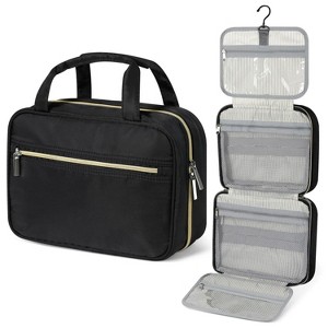 Hanging Toiletry Bag Travel Bag Women Men, Foldable Cosmetic Organizer, Roll up Makeup Bag - 1 of 4