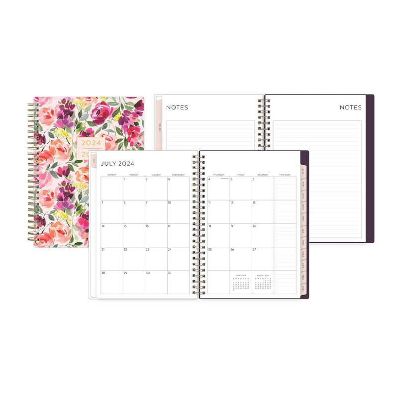 Yao Cheng for Blue Sky 2024-25 Weekly/Monthly Planner with Notes 5.875&#34; x 8.625&#34; Wirebound Roses Wisteria, 5 of 14
