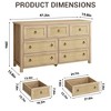 Rattan Dresser for Bedroom, Boho Wide Drawer Dresser w/Storage,Wooden Closet Dressers Chest of Drawers Freestanding for Bedroom - 4 of 4