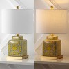 JONATHAN Y Catherine 22" Modern Transitional Ceramic/Metal Square Ginger Jar LED Table Lamp - 4 of 4