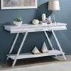 VYNXARIA Console Tables - Contemporary White Sofa Table with High Gloss Finish, 47in Chrome Accents - 2 of 4