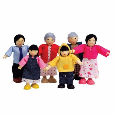 Hape Happy Family Dollhouse Set with 6 Dolls, Kids Ages 3+
