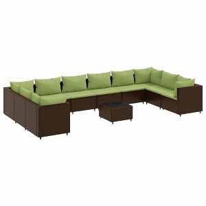 vidaXL Patio Lounge Set Brown, Green - 1 of 4