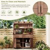 PAGED 65" Garden Potting Bench Table, Rustic Fir Wood Outdoor Potting Bench with 3-Tier Shelves & Magnetic Cabinet, Garden Potting Table - 2 of 4