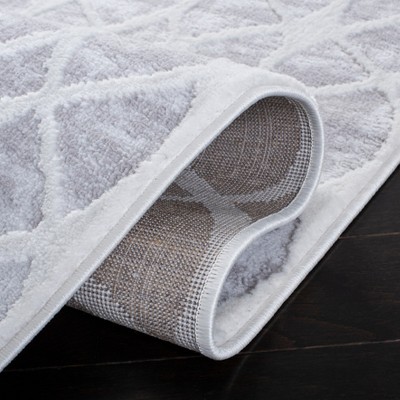 Amelia Gray and Ivory Geometric Runner Rug, 2'2" x 8'