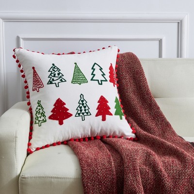 Christmas Holiday Embroidered Throw Pillow - Great Bay Home