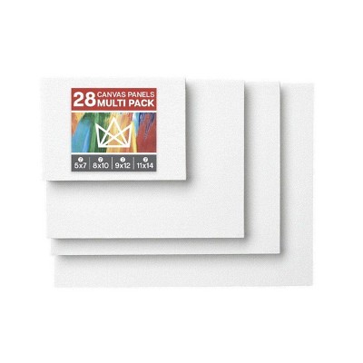 Kingart 28ct Assorted Canvas Panel Board Value Pack