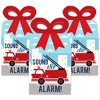 Big Dot of Happiness Fired Up Fire Truck - Square Favor Gift Boxes - Firefighter Firetruck Baby Shower or Birthday Party Bow Boxes - Set of 12 - 2 of 4