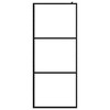 vidaXL Walk-in Shower Wall with Clear ESG Glass Black 39.4 in.x76.8 in. - 3 of 4