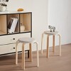 Syemin Dining Chairs Set of 4 Stackable Stools, Stackable Bentwood Stools, Round Backless Chairs for Dining Room, Gray, 11.81"*11.81"*18.5" - 4 of 4