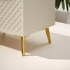 Modern Geometric TV Stand, 59.9" Media Console with Tempered Glass Doors, Deluxe Sculpted Aluminum Frame & 4 Drawers, Adjustable Metal Legs - 4 of 4