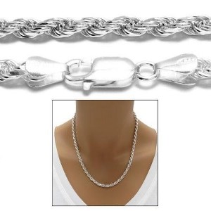 RMZ GOLD NYC Italian 925 Silver High Polish Finish Rope Chain - 1 of 1