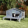 AZL1 Life Concept Pet Crates and Houses All Weather Indoor Outdoor Wooden Cat House with Play Pen, Lockable Doors, Gray, 43.31"*31.1"*29.13" - 2 of 4