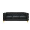 ChicFurnit Sofa Modern Velvet Button Tufted Square Arm 2 Seat / 3 Seat Sofa Comfortable and Stylish Seating Couches for Living Room, Gray/Beige/Beige - 4 of 4