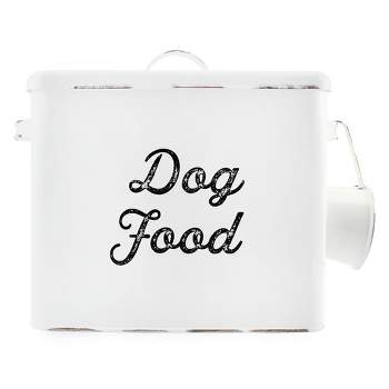 AuldHome Design Farmhouse Dog Food Canister; Retro Style Storage Bin for Pet Food