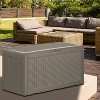 100 Gallon Rattan Deck Box, Lockable Waterproof Ourdoor Storage Container for Pool Accessories, Patio and Garden Tools - Brown - 4 of 4
