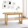 Lirago 30"H Oval Wood Double Pedestal Dining Table Seats 6, 67*33.5 Natural - 2 of 4