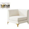 Meridian Furniture Alina Cream Velvet Corner Chair - 3 of 4