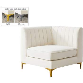 Meridian Furniture Alina Cream Velvet Corner Chair
