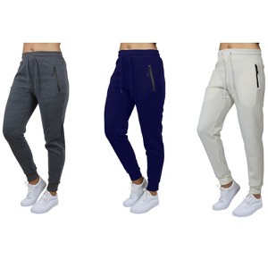 Galaxy Pro Star Women's Modern Fit  Fleece Lined Joggers-3 Pack - 1 of 4