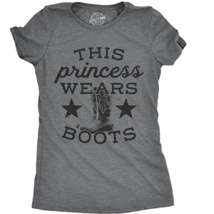 Womens This Princess Wears Boots T Shirt Funny Country Music Tee For Ladies - Crazy Dog Women's T Shirt - 1 of 4