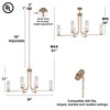 LNC Ellan 6-Light 36" Modern Candle Oversized Chandelier,Matte Gold and Cear Glass - 3 of 4