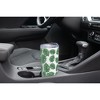 Elanze Designs 20 oz Stainless Steel On the Go Insulated Travel Tumbler With Push Top Lid, Palm Leaf Pattern White - 3 of 4