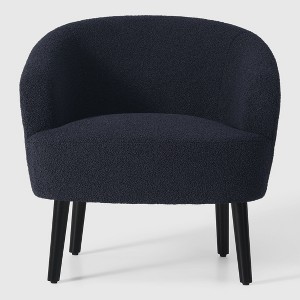 WestinTrends Alexandria 29" Wide Mid Century Modern Faux Shearling Barrel Accent Arm Chair - 1 of 4