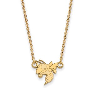 Black Bow Jewelry 14k Yellow Gold Plated Sterling Silver Georgia Tech Yellow Jackets NCAA Necklace 18 Inch - 1 of 4
