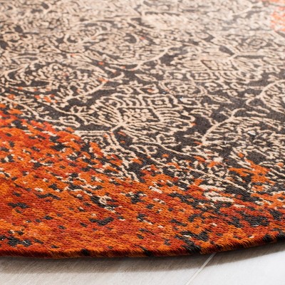 Rust and Brown Distressed Vintage 6'x9' Area Rug