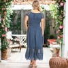Anna-Kaci Women's Boho Inspired Lace Cap Sleeve Lace Trim Ruffle Flared Hem Maxi  Dress - 3 of 4