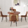 5-Piece Dining Set with Rubber Wood Round Table and 4 Comfortable Technology-Fabric Chairs - 3 of 4